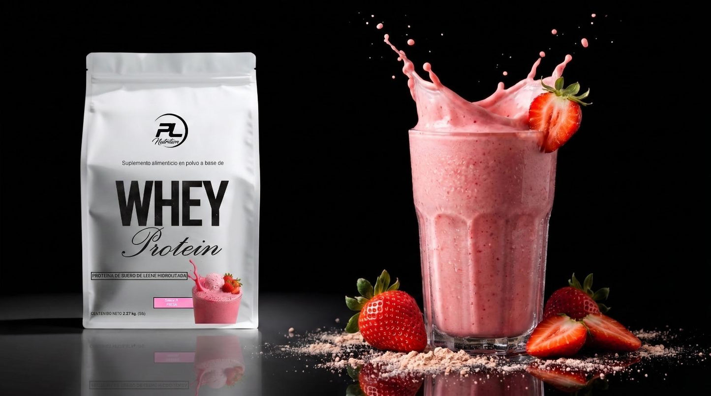 WHEY - FRESAS Proteina Suero de Leche Hidrolizada