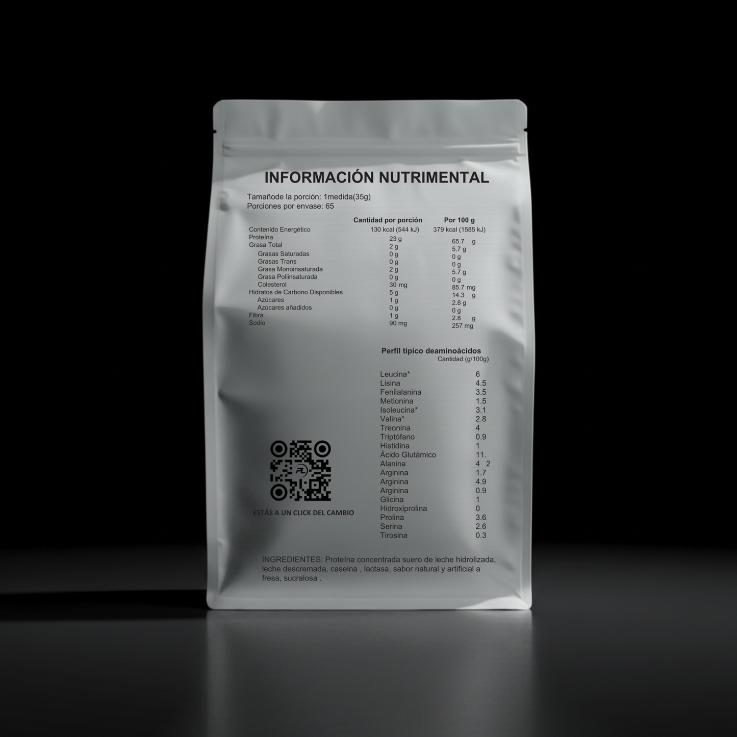 WHEY - FRESAS Proteina Suero de Leche Hidrolizada